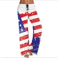 thumbnail image 1 of Hvot&aat 4th Of July Pants For Women Low Waist Drawstring Baggy Pants Holiday Comfy Straight Leg Trousers, 1 of 6