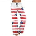 thumbnail image 1 of Hvot&aat 4th Of July Pants For Women Low Waist Drawstring Baggy Pants Holiday Comfy Straight Leg Trousers, 1 of 6