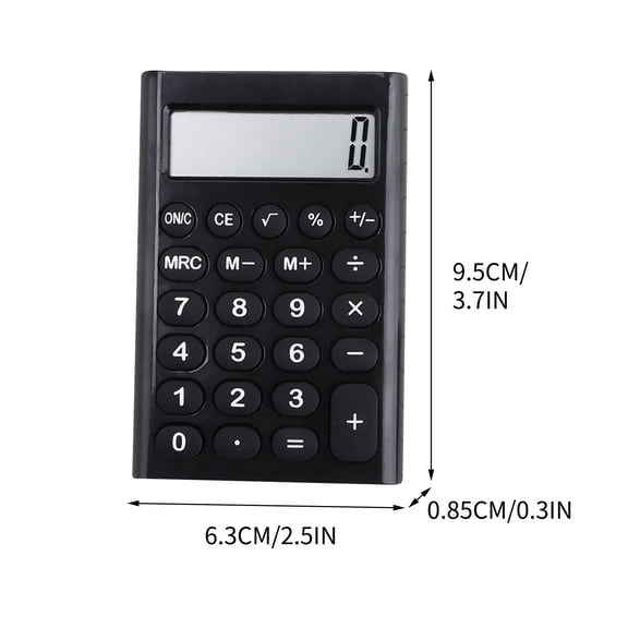 Hvot&aat 8-Digit Mini Desktop Calculator with Rubber Keys & LCD Display, Portable Pocket Calculator with Hanging Loop for Office, School & Travel