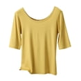thumbnail image 1 of Hvot&aat Basic Women's Summer Casual Tailored Fit T-Shirt Solid Color Top Comfy Half Sleeves Scoop Neck Blouse, 1 of 5