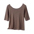 thumbnail image 1 of Hvot&aat Basic Women's Summer Casual Tailored Fit T-Shirt Solid Color Top Comfy Half Sleeves Scoop Neck Blouse, 1 of 5