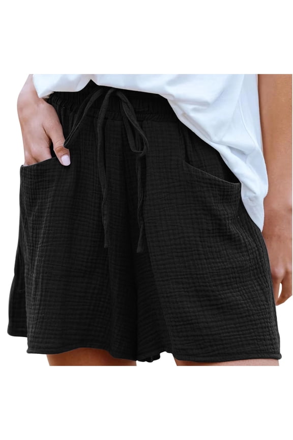 Casual Shorts for Women 2025 Summer Drawstring Elastic Waist Loose Athletic Running Workout Lounge Shorts with Pockets