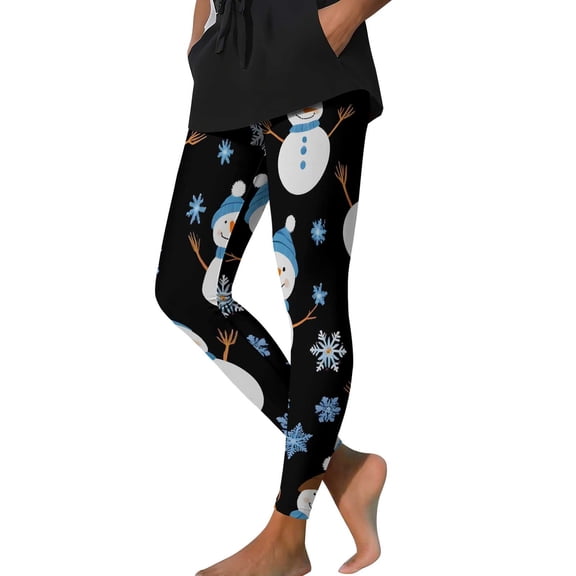 Hvot&aat Christmas Leggings for Women Stretch Xmas Printed Yoga Pants Casual Hip Lift Leggings Sports Tight Slack