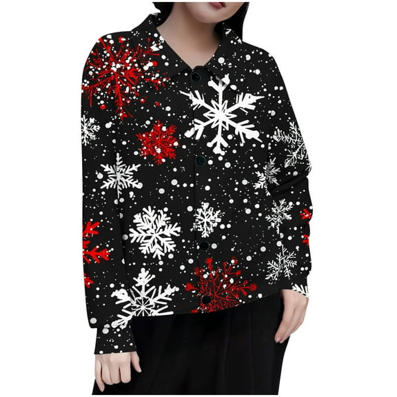 Hvot&aat Christmas Shirts for Women Fall Winter Long Sleeve Ugly Christmas Sweater Cardigans