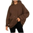 thumbnail image 1 of Hvot&aat Cute Oversized Solid Pullover Hoodies for Womens Casual Loose Drawstring Long Sleeve Sweatshirt, 1 of 7
