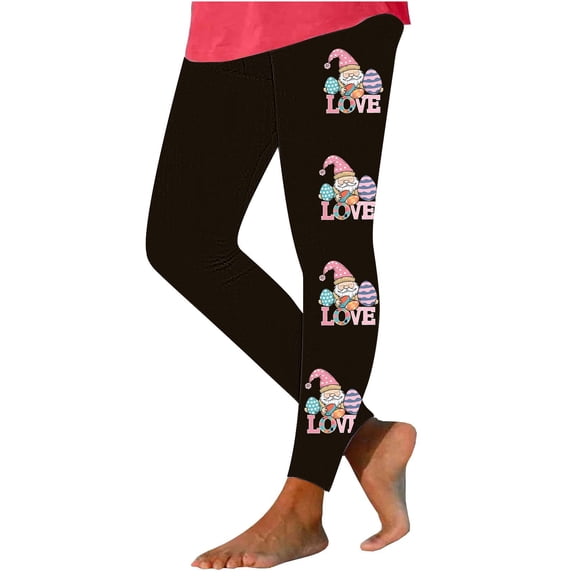 Hvot&aat Easter Leggings for Women Printed Pattern Holiday Pants Tummy Control Soft Gym Fitness Sport Pants