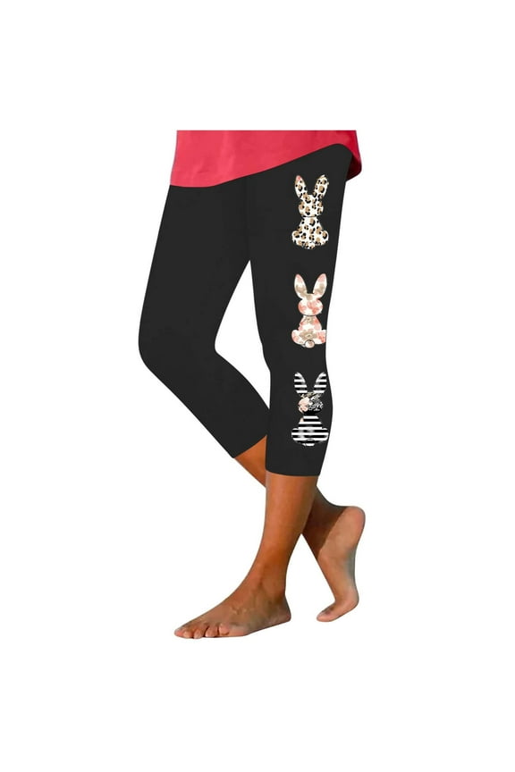 Easter Leggings for Women Printed Pattern Holiday Pants Tummy Control Soft Gym Fitness Sport Pants
