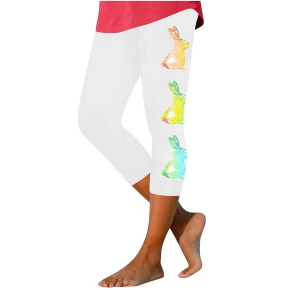 Hvot&aat Easter Leggings for Women Printed Pattern Holiday Pants Tummy Control Soft Gym Fitness Sport Pants