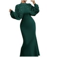 thumbnail image 1 of Hvot&aat Elegant Bodycon Dresses for Women Sparkly Halter Neck Dress Chiffon Cape Sleeve Maxi Dresses Cocktail Party Formal Club, 1 of 2