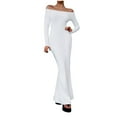 thumbnail image 1 of Hvot&aat Elegant Formal Long Dress for Women Solid Color Slit Evening Dress Cocktail Party Wedding Prom Gowns, 1 of 3