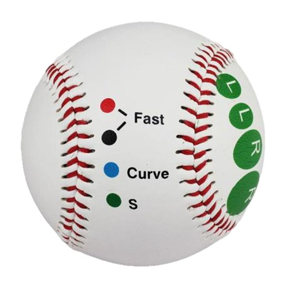 Hvot&aat Finger Printed Training Baseball 2.83in Diameter, Pitching Guide Practice Ball with Fast/Curve/Sign Grip Markings, Beginner Baseball Softball Training Practice Ball