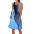 thumbnail image 1 of Hvot&aat Floral Print Sundress for Women Crew Neck Sleeveless Tank Dress With Pockets Flowy Boho Classic Tshirt Dress, 1 of 5