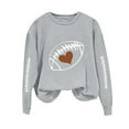 thumbnail image 1 of Hvot&aat Football Game Day Sweatshirts for Women Long Sleeve Crewneck Pullover Heart Football Graphic Tops, 1 of 3
