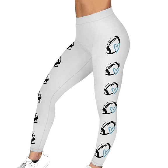 Hvot&aat Game Day Football Leggings for Women Football Season Yoga Pants Tight Peach Hip Stretch Pants