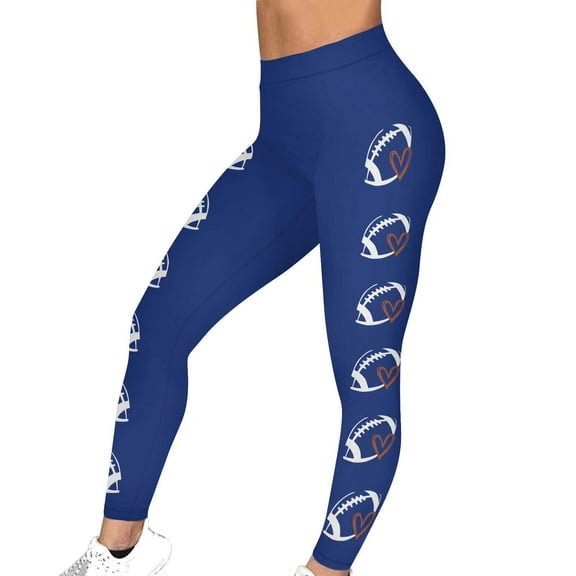 Hvot&aat Game Day Football Leggings for Women Football Season Yoga Pants Tight Peach Hip Stretch Pants