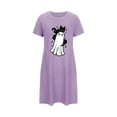 thumbnail image 1 of Hvot&aat Halloween Dresses for Women Ghost Graphic Short Sleeve Crewneck Nightdress Festival Casual Pajamas, 1 of 3