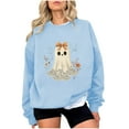 thumbnail image 1 of Hvot&aat Halloween Sweatshirts for Women Cute Ghost Reading Books Sweater Spooky Bookish Pullover Halloween Book Reader Tops, 1 of 3