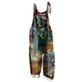 thumbnail image 1 of Hvot&aat Independence Day Jumpsuits for Women Loose Fit Sleeveless Spaghetti Strap Romper 4th Of July Printed Graphic Trousers, 1 of 4