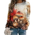 thumbnail image 1 of Hvot&aat Long Sleeve Shirts for Women Mushroom Graphic Sweatshirts Casual Crewneck Fall Pullover, 1 of 4