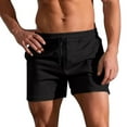 thumbnail image 1 of Hvot&aat Men's 3" Short Shorts Gym Workout Sweat Running Exercise Athletic Solid Color Elastic Waist Shorts, 1 of 3