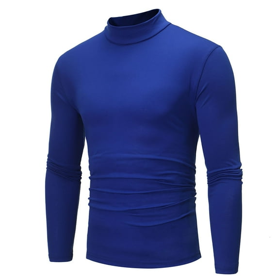 Hvot&aat Men's Casual Mock Turtleneck T-Shirts Long Sleeve Thermal Stretchy Pullover Lightweight Undershirt Slim Basic Cotton Tops