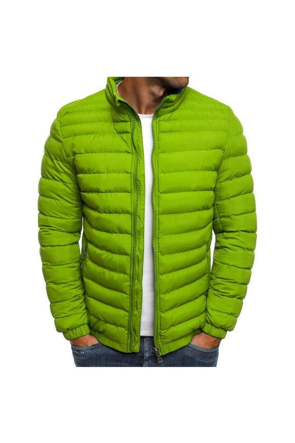 Men's Fall Winter Warm Down Jacket Lightweight Puffer Jacket Insulated Windproof Quilted Coat Full Zip Up Outerwear
