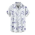 thumbnail image 1 of Hvot&aat Men's Hawaiian Beach Shirt Tropical Short Sleeve Cardigan Fashion Casual Collar Printed Short Sleeve Button Shirt, 1 of 3