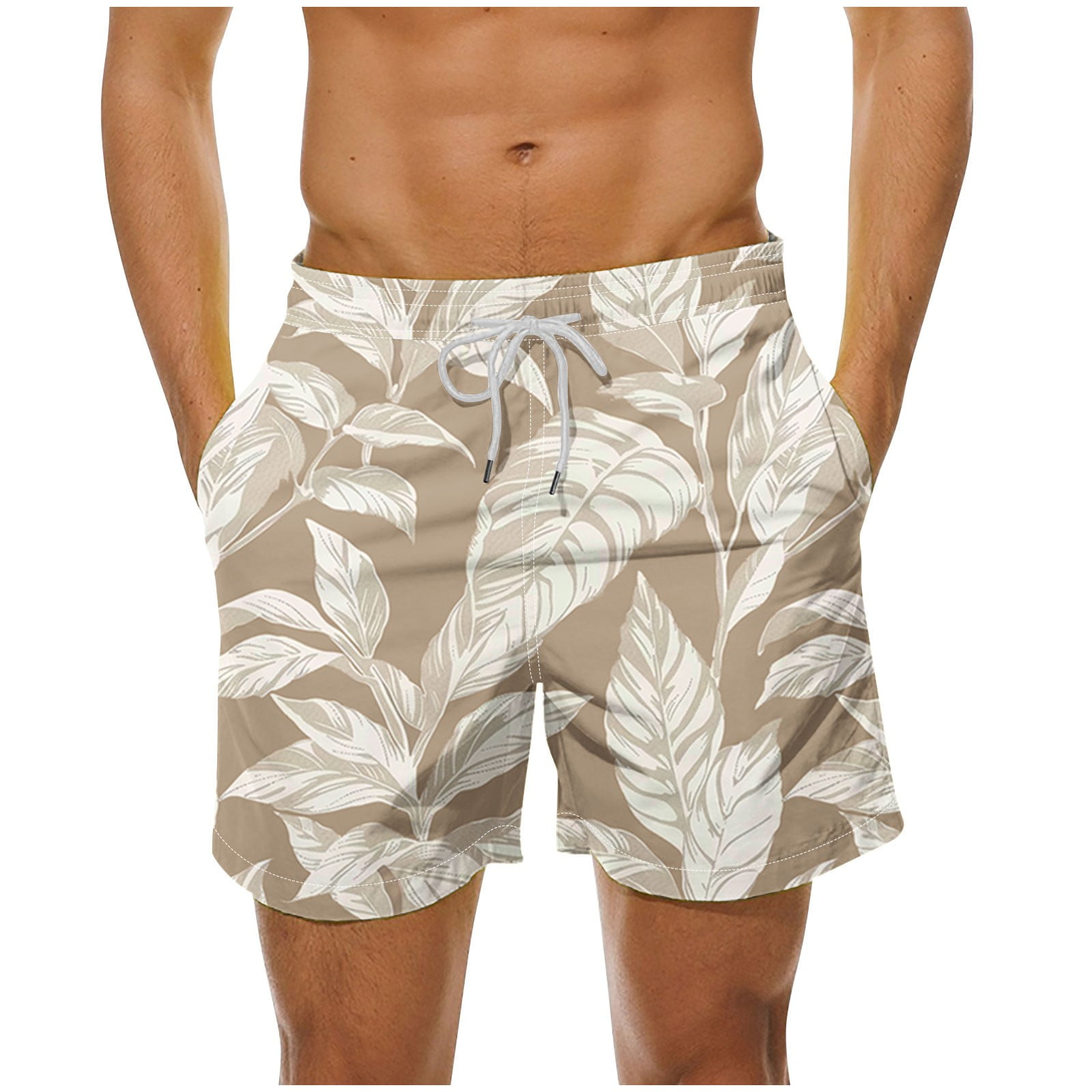 Men's Boho Paisley Print Beach Shorts - Drawstring Waist, Swim Trunks With Pocket
