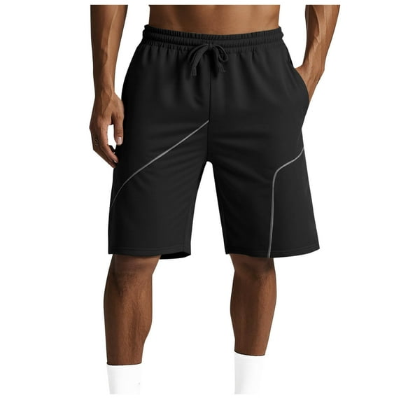 Hvot&aat Men's Leisure Fashion Athletic Shorts Loose And Comfor Straight Shorts Elastic Waist Sports Short with Pockets
