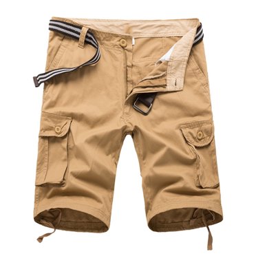 Fartey Cargo Shorts For Men, Plus Size, Below Knee, Multi Pockets, Elastic Waist, Cotton Sports Hiking