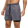 thumbnail image 1 of Hvot&aat Men's Summer Athletic Shorts With Liner Lightweight Casual Elastic Waist Drawstring Shorts Quick Dry Gym Shorts, 1 of 4