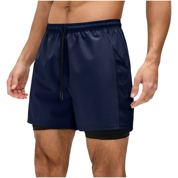 Hvot&aat Men's Summer Athletic Shorts With Liner Lightweight Casual Elastic Waist Drawstring Shorts Quick Dry Gym Shorts