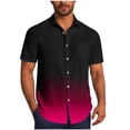 thumbnail image 1 of Hvot&aat Men's Summer Vacation Gradient Shirts Hawaiian Button Down Short Sleeve Tops Casual Fashion Lapel Shirt, 1 of 5