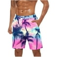thumbnail image 1 of Hvot&aat Mens Hawaiian Beach Shorts Summer Casual Elastic Waist Drawstring Shorts Quick Dry Print Shorts With Pockets, 1 of 4