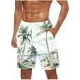 thumbnail image 1 of Hvot&aat Mens Hawaiian Beach Shorts Summer Casual Elastic Waist Drawstring Shorts Quick Dry Print Shorts With Pockets, 1 of 4