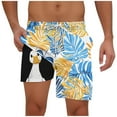 thumbnail image 1 of Hvot&aat Mens Swim Trunks Quick Dry Beach Shorts with Liner Casual Fashion Print Shorts With Pockets Elastic Waist Beach Pants, 1 of 4