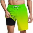 thumbnail image 1 of Hvot&aat Mens Trendy Ombre Printed Shorts Quick-Dry Lightweight Stretch Pants Elastic Waist Beach Shorts, 1 of 5