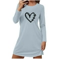 thumbnail image 1 of Hvot&aat Nightgowns for Women Short Sleeve Heart Printed Sleep Shirt Dress Holiday Sleepwear, 1 of 5