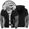 thumbnail image 1 of Hvot&aat Plus Size Fleece Lined Hoodie for Men Winter Workout Fleece Hooded Jackets Full Zip Wool Warm Thick Pullover Coats, 1 of 5