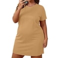 thumbnail image 1 of Hvot&aat Plus Size Nightgowns for Women Solid Color Oversized Tshirt Dress Loose Soft Comfort Short Sleepshirts, 1 of 5