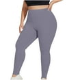 thumbnail image 1 of Hvot&aat Plus Size Stretchy Leggings for Women High Waisted Lounge Gym Workout Yoga Pants Solid Color Tight Peach Hip Pants, 1 of 5