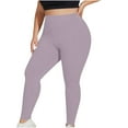 thumbnail image 1 of Hvot&aat Plus Size Stretchy Leggings for Women High Waisted Lounge Gym Workout Yoga Pants Solid Color Tight Peach Hip Pants, 1 of 5