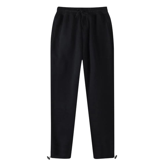 Hvot&aat Solid Color Sweatpants for Women Elastic Waist Drawstring Pants Tapered Work Pull On Straight Leg Trousers with Pockets