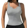 thumbnail image 1 of Hvot&aat Tank Tops for Women Summer Sleeveless Ribbed Slim Fitted Tops Solid Color Cami Blouses, 1 of 4