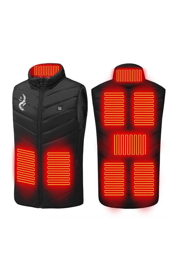 Unisex Heated Vest USB Electric Heating Jacket 3 Heating Levels 9 Heating Zones Washable Stand Collar Coat