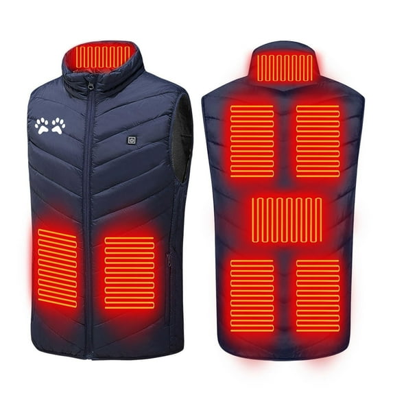Hvot&aat Unisex Heated Vest USB Electric Heating Jacket 3 Heating Levels 9 Heating Zones Washable Stand Collar Coat