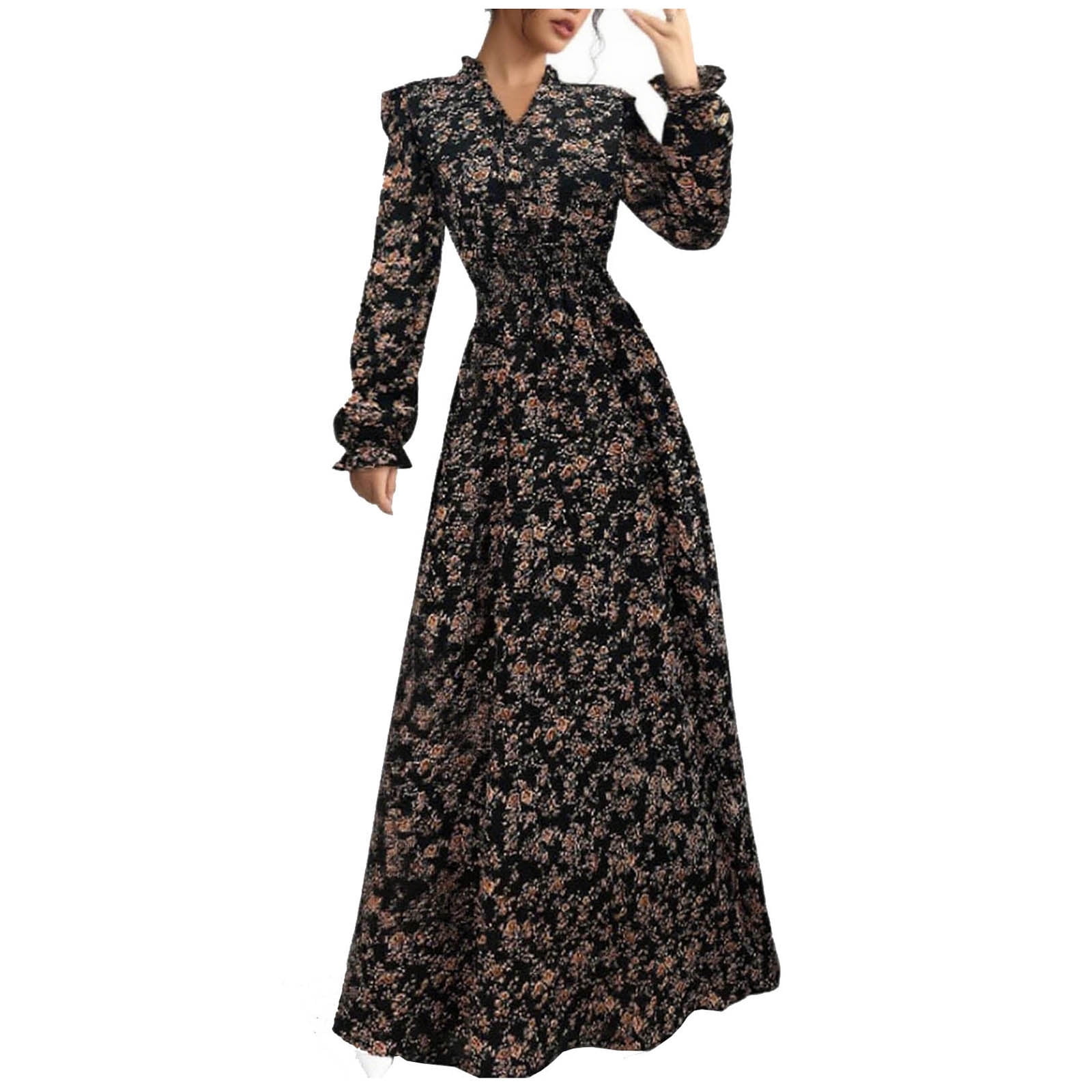 Hvot&aat Western Cowgirl Dress for Women Sexy Spaghetti Strap Deep V Neck Vintage Western Mini Dresses Floral Chiffon Flowy Dress