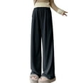 thumbnail image 1 of Hvot&aat Wide Leg Pants for Women Loose Drawstring Elastic Waist Casual Pants Soft Knit Sweatpants with Pockets, 1 of 4