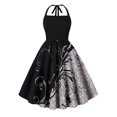 thumbnail image 1 of Hvot&aat Women 50s Vintage Cocktail Swing Dress Halter Neck A-Line Dresses Prom Tea Party Dress, 1 of 6