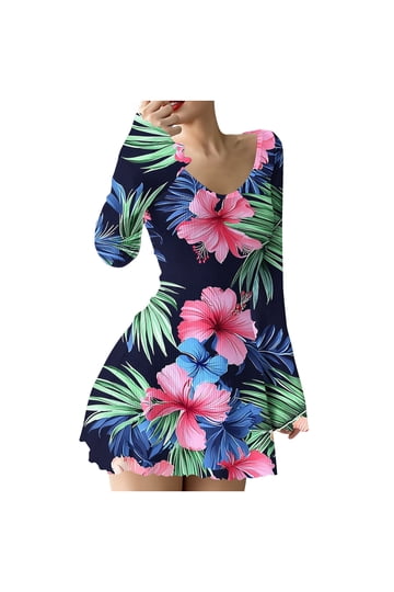 tribal print ruffle pleated hem ruched vacation slip mini dresses Salt Water Tropical Mini Dress